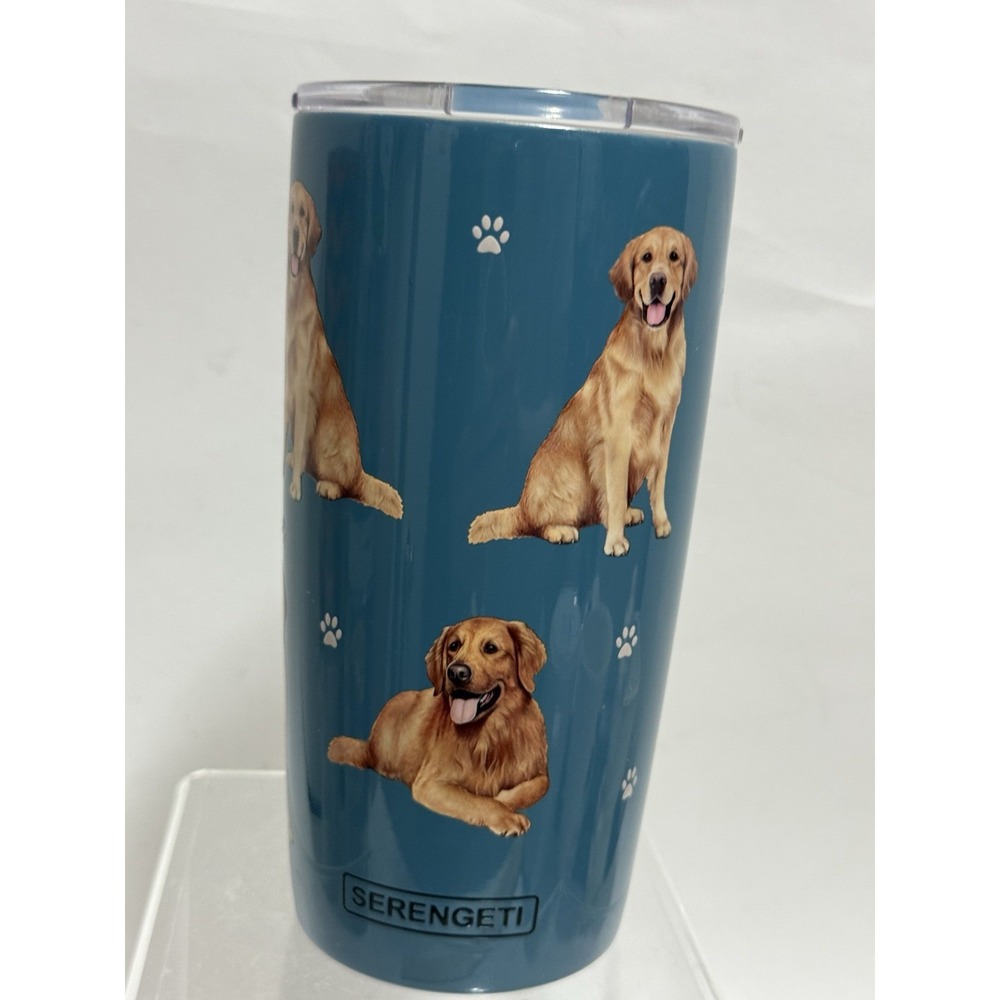 Serengeti 20 oz Teal Blue  Tumbler Boxer Dog Animal Print Slide Lock Lid